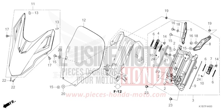 FRONTVISIER/WINDSCHUTZSCHEIBE von Forza 350 PEARL COOL WHITE (NHA16) von 2022